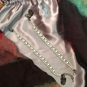 Pair of brand new, never worn rhinestone bracelets